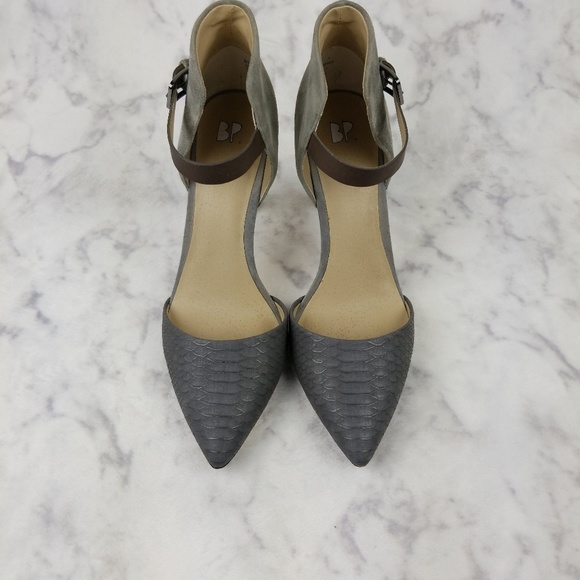 Gray Snakeskin Ankle Strap high heels size 8.5M - Picture 5 of 8